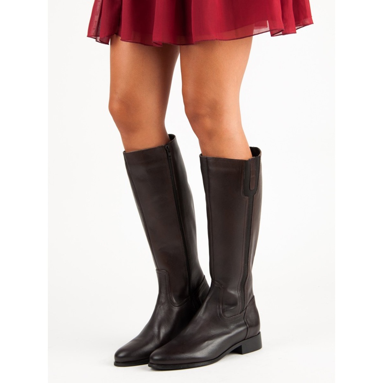 Studio Florence Klassiska läderstövlar brun 1