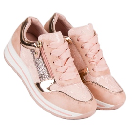 Kayla Sneakers bundna med ett band rosa 1