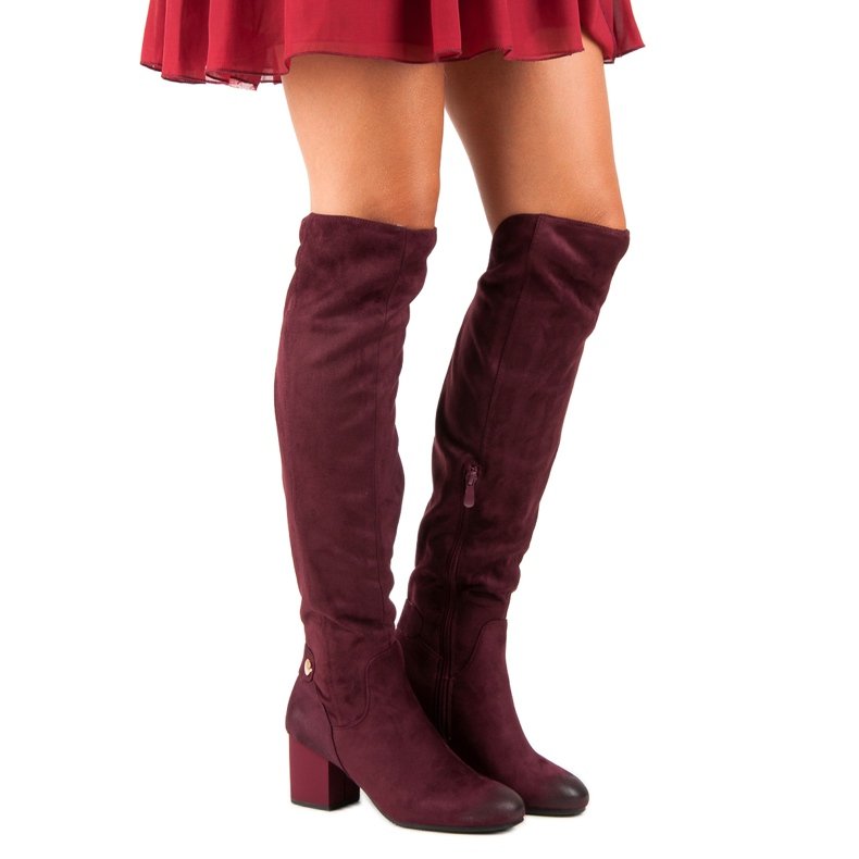 Bourgogne högklackad musketör från VINCEZA röd 1