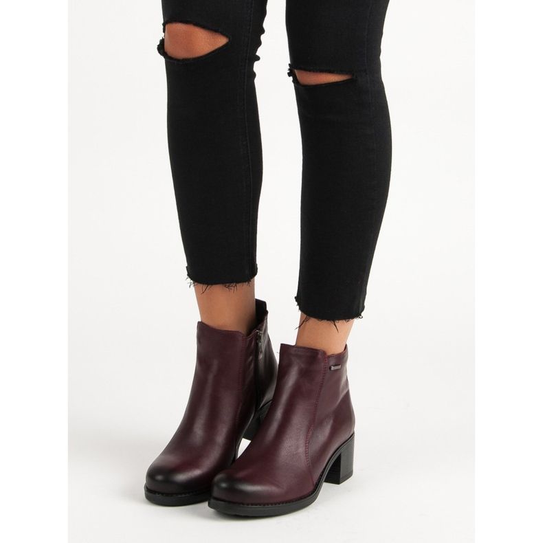 Burgundy vinceza högklackade stövlar röd 1