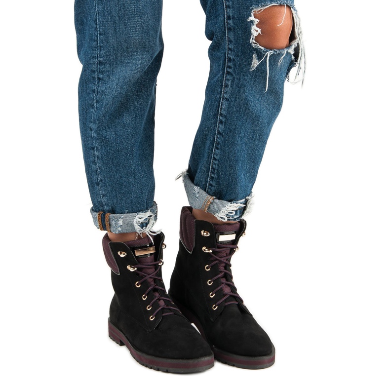 Lucky Shoes Arbetare i svart mocka 1