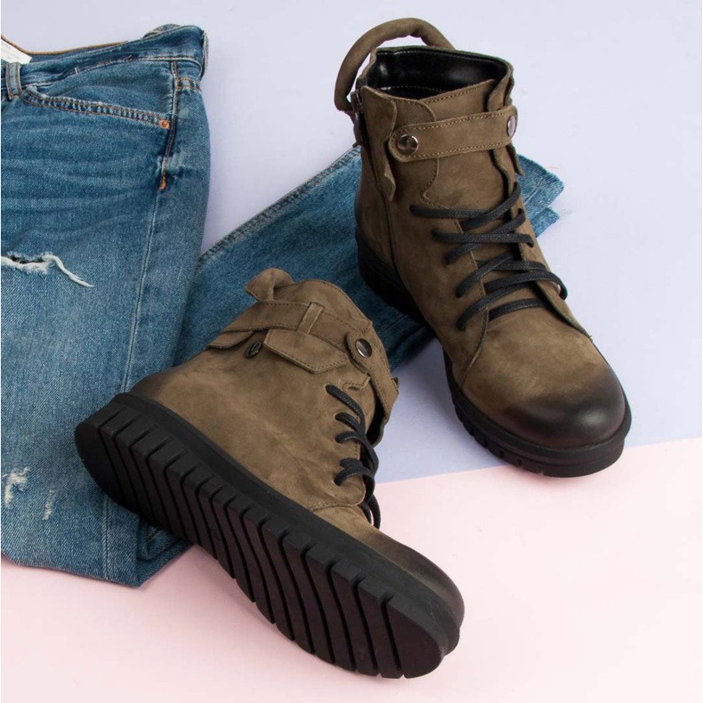 Khaki VINCEZA Workers stövlar grön 2