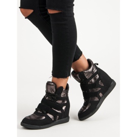 Glänsande sneakers svart 1