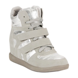 Glänsande sneakers grå 1