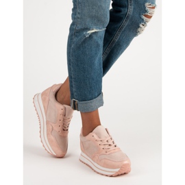 Marquiz Trendiga sneakers på plattformen rosa 2
