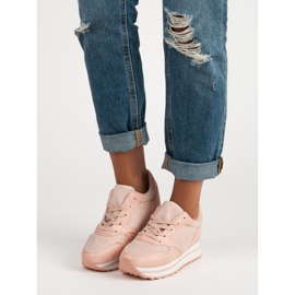 Marquiz Trendiga sneakers på plattformen rosa 1