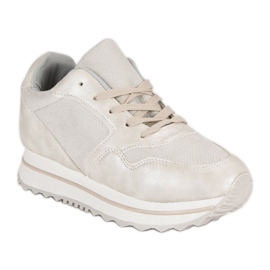 Marquiz Trendiga sneakers på plattformen grå 1