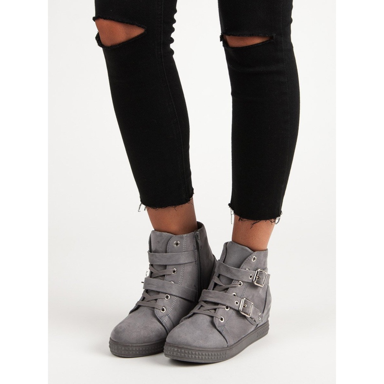 Super Me Grå sneakers med rosetter 1