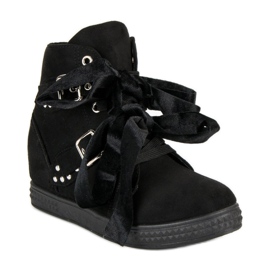 Super Me Svarta sneakers med rosetter 1