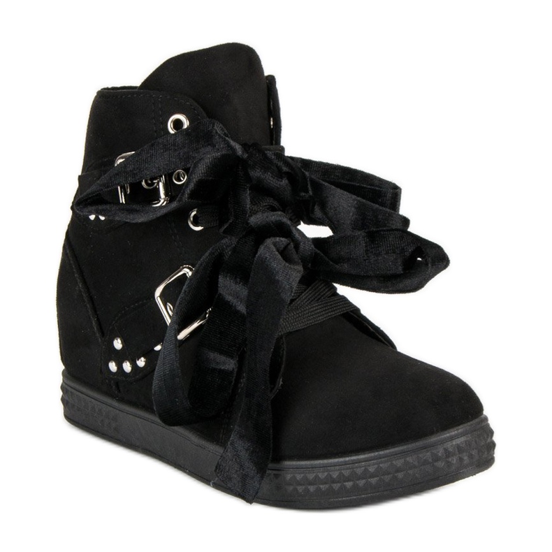 Super Me Svarta sneakers med rosetter 1