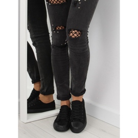 Svarta kvinnors monocolour sneakers NB176 Svart 2