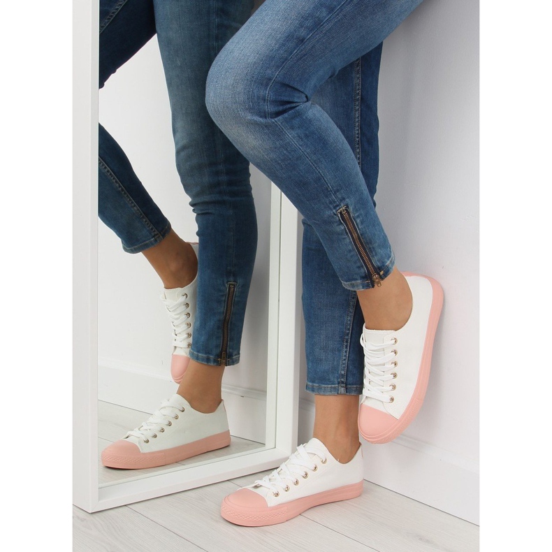Dam sneakers vita och rosa BL97P VIT / ROSA 2