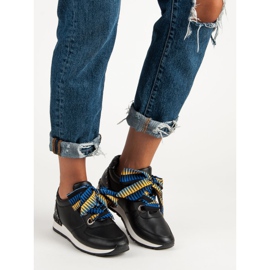 Trendiga bundna sneakers svart 1