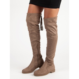 Super Me Mocka lårstövlar brun 2