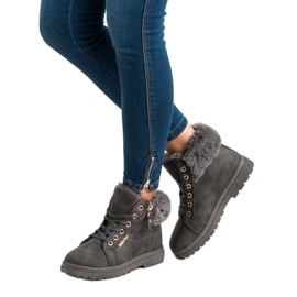 Varma, bundna fotkängor grå 2