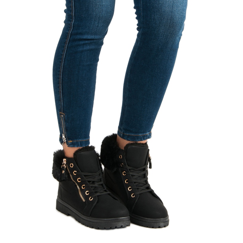 Varma, bundna fotkängor svart 1