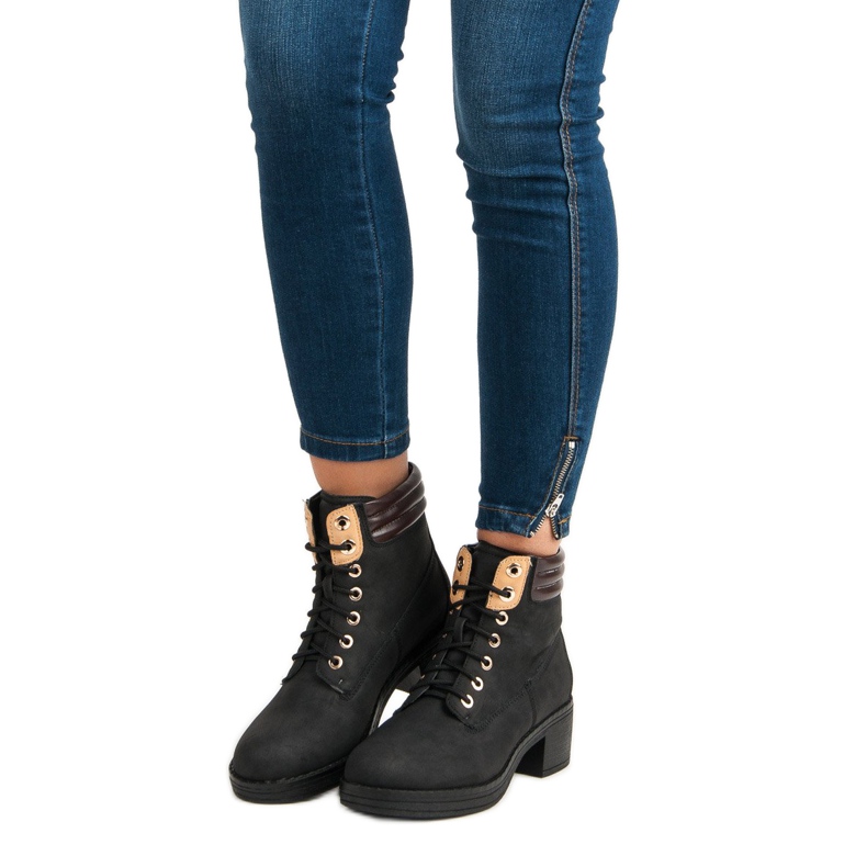 Arbetsstövlar med höga klackar svart 1