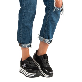Trendiga sneakers på plattformen svart 2