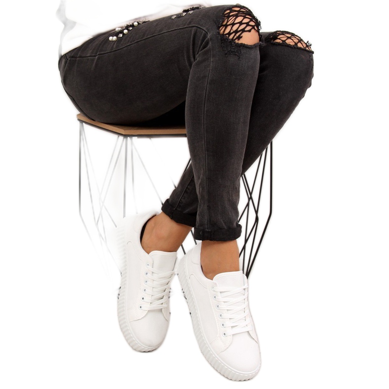 Vita AX03 Vita sneakers med hög sula 2