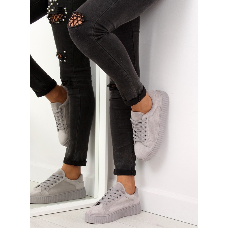 Grå AX03 Grå högsulade sneakers 1