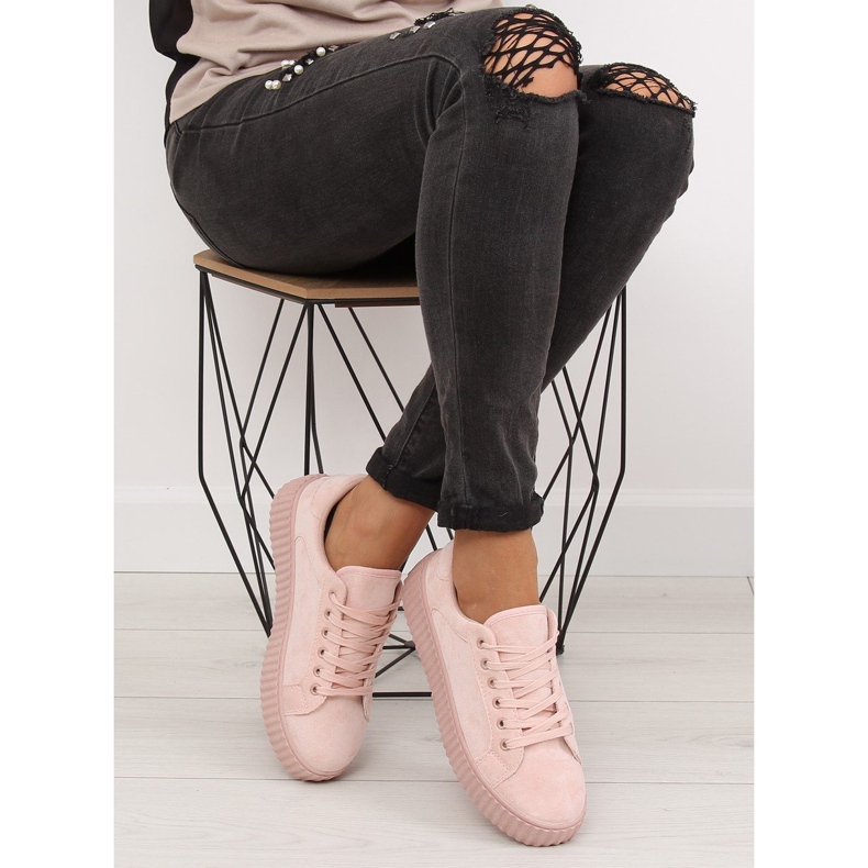Rosa AX03 Rosa sneakers på hög sula 2