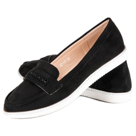 Super Me Svarta loafers i mocka 2