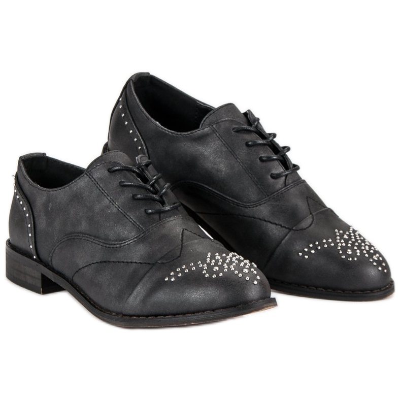 Super Me Trendiga bundna skor svart 2