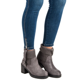 Seastar Högklackade stövlar i mocka grå 2