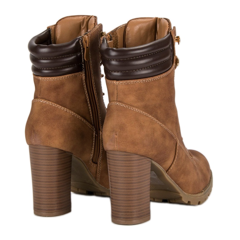 Kayla Knutna högklackade stövlar brun 1