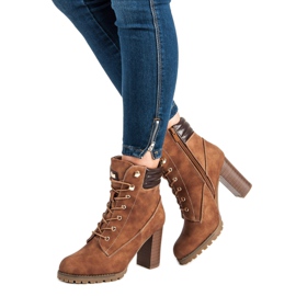 Kayla Knutna högklackade stövlar brun 2