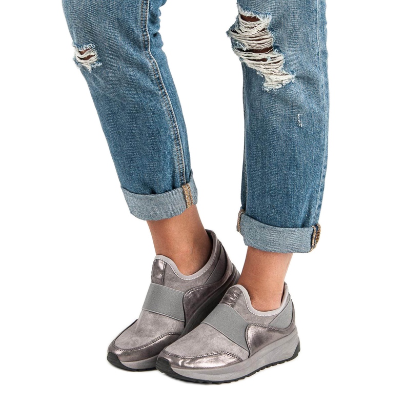 Bestelle Slip-on sportskor grå 1