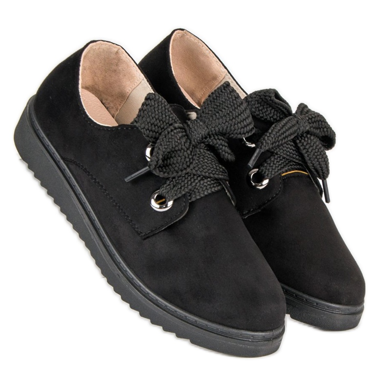 Sneakers i mocka svart 2