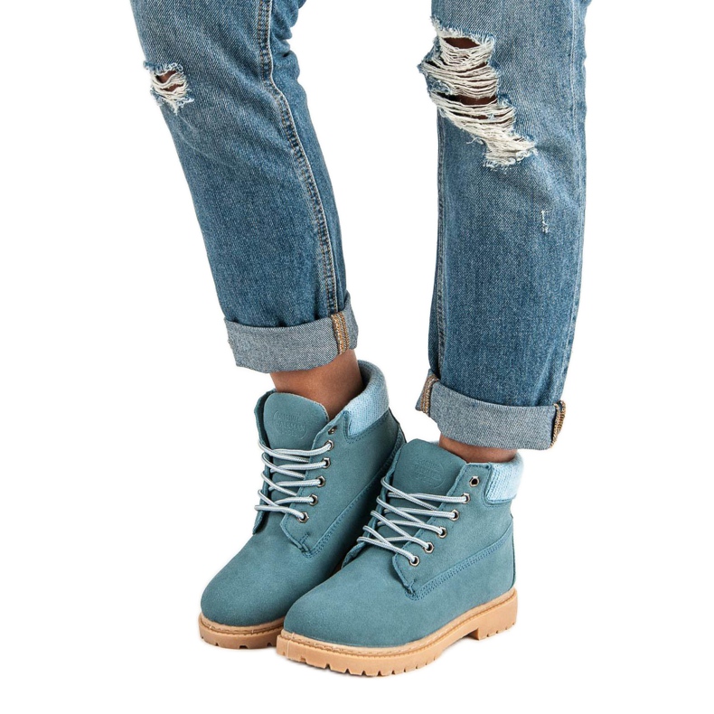 Original Walkman Shoes Blå läderstövlar 2