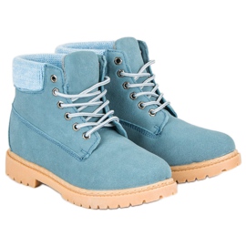 Original Walkman Shoes Blå läderstövlar 1