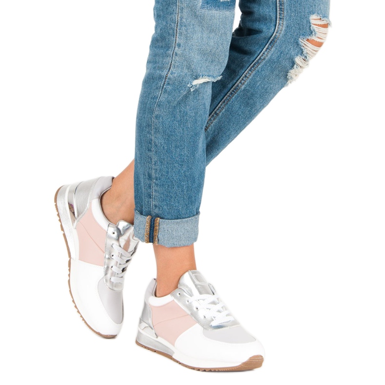 Betler Pastell sportskor vit grå rosa 2