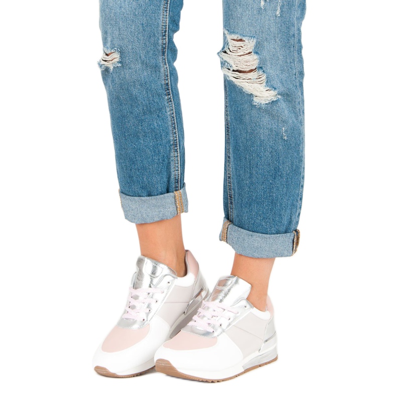 Betler Pastell sportskor vit grå rosa 1