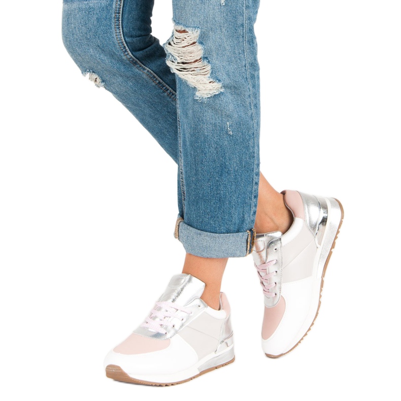 Betler Pastell sportskor vit grå rosa 2