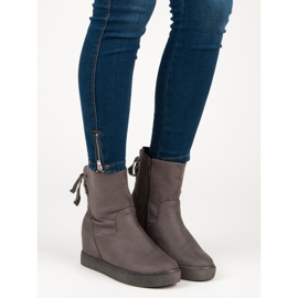 Bestelle Burgundy kilstövlar grå 1