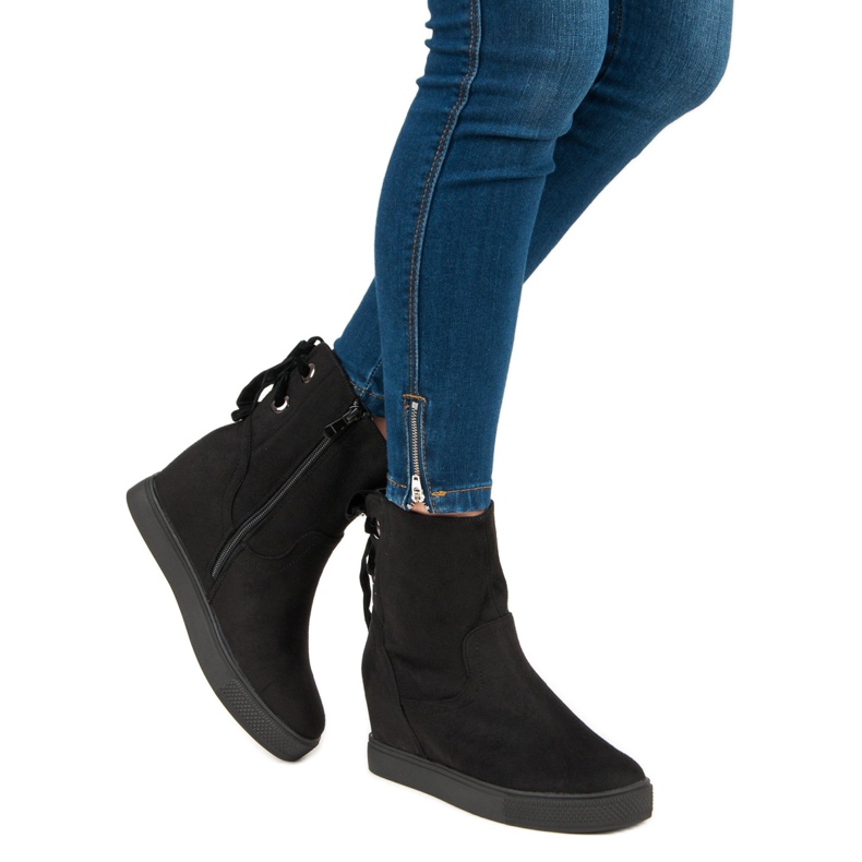 Bestelle Burgundy kilstövlar svart 2