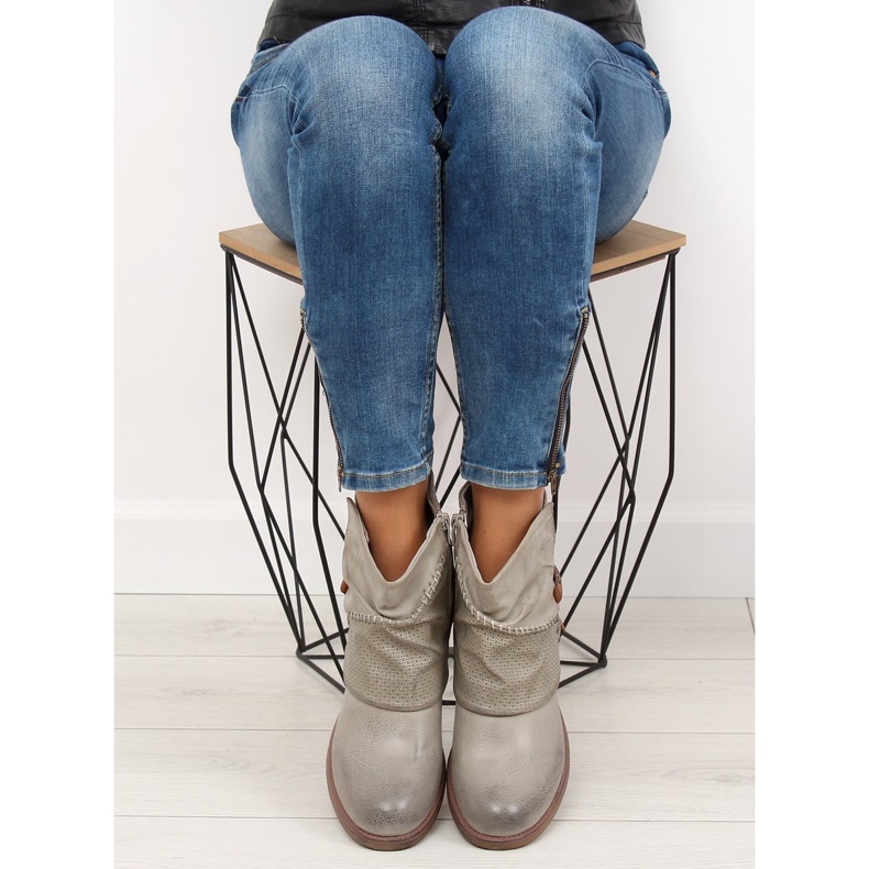 Grågrå stövlar för kvinnor 640-PA Grå 1