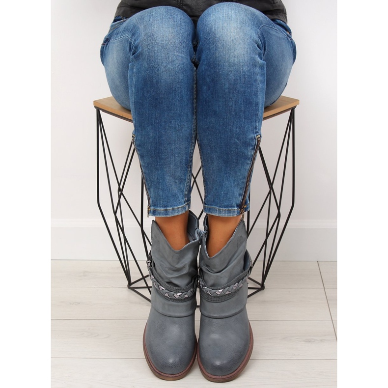 Blå kvinnors blå stövlar 815-PA Blå 1