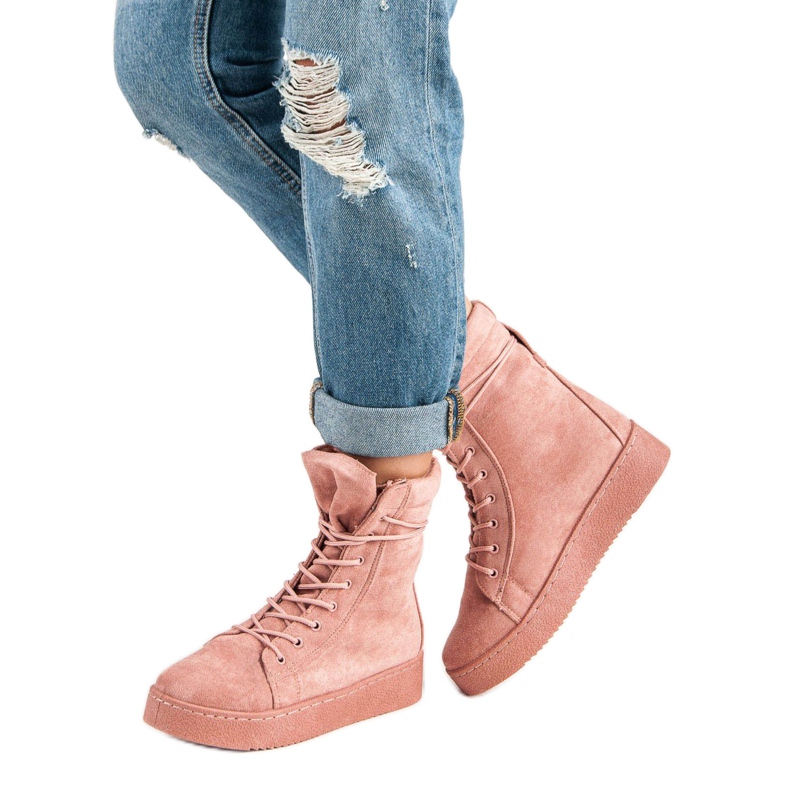 Bello Star Snöskor i mocka rosa 2