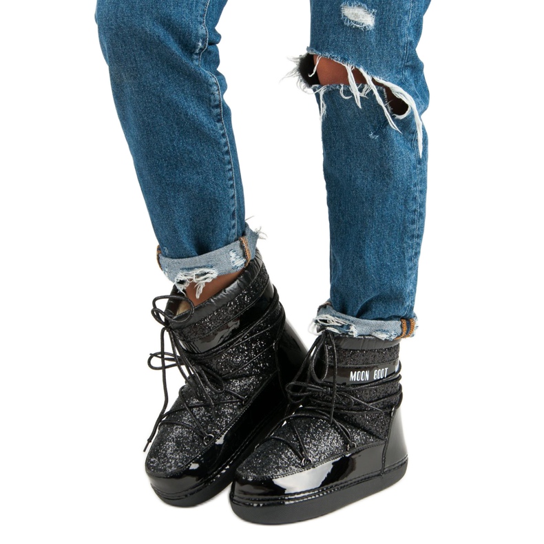 Trendiga svarta snöskor 1