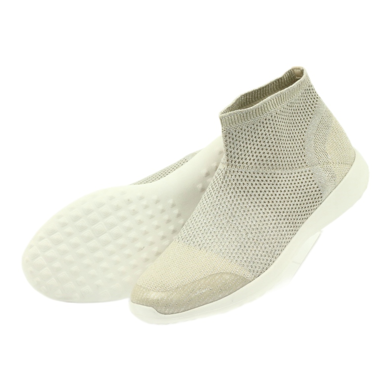 American Club Amerikanska sportskor för kvinnor 17044 beige silver- gul 4