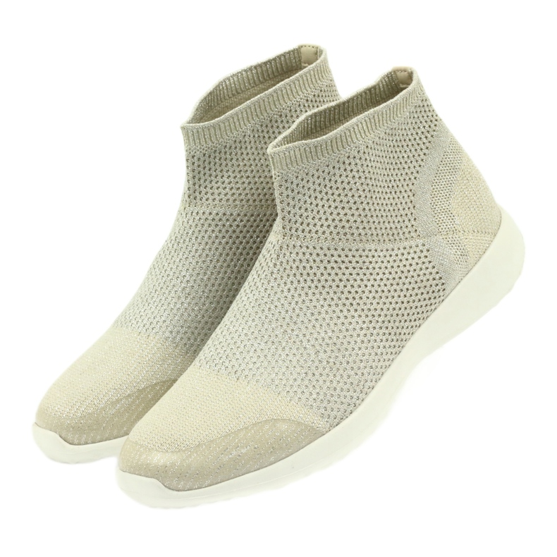 American Club Amerikanska sportskor för kvinnor 17044 beige silver- gul 3