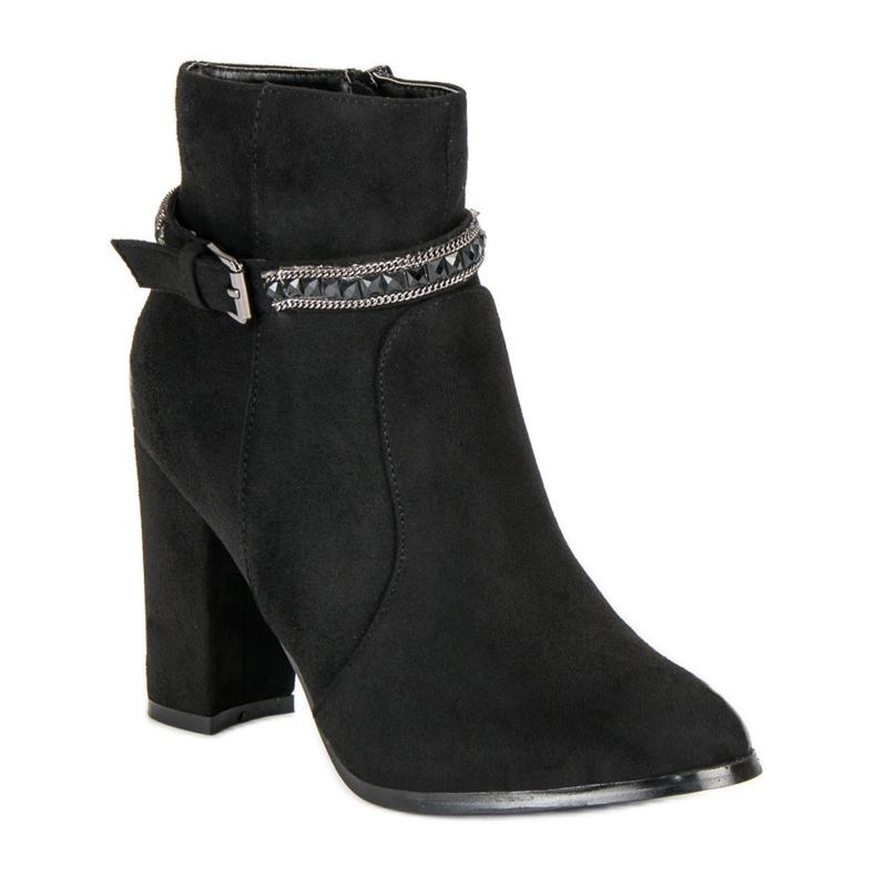 Högklackade stövlar i mocka från VINCEZA svart 2