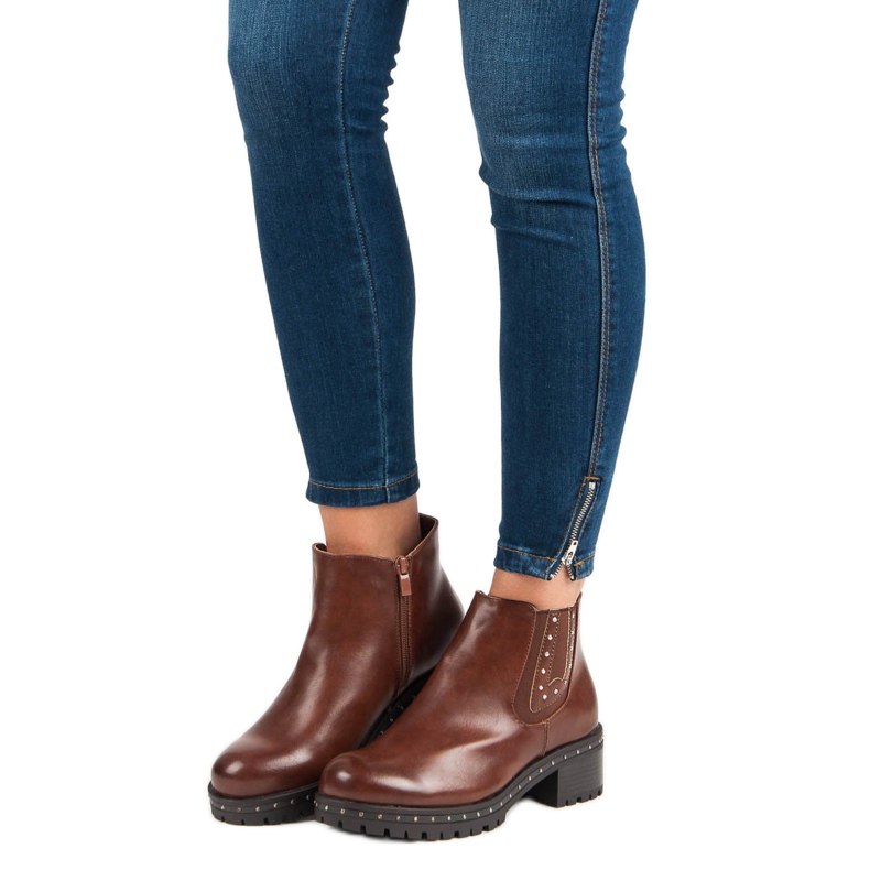 Anesia Paris Jodhpur stövlar med höga klackar svart brun 2