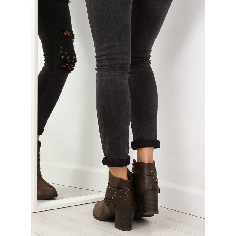 Bruna G-36 Taupe stövlar på en stabil häl 2