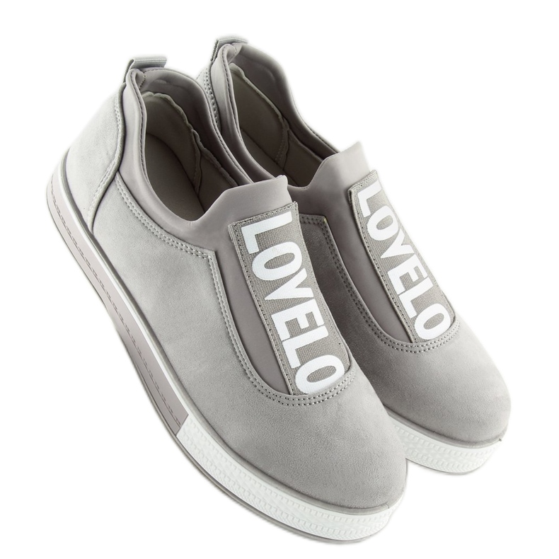 Grå Kvinnors grå sneakers X-9707 Grå 2