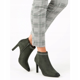 Mocka stövlar på VINCEZA högklack grön 1